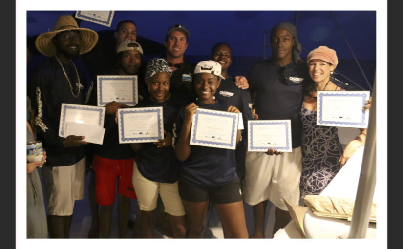 Graduation of 7 VI young adults into marine industry careers on the water!